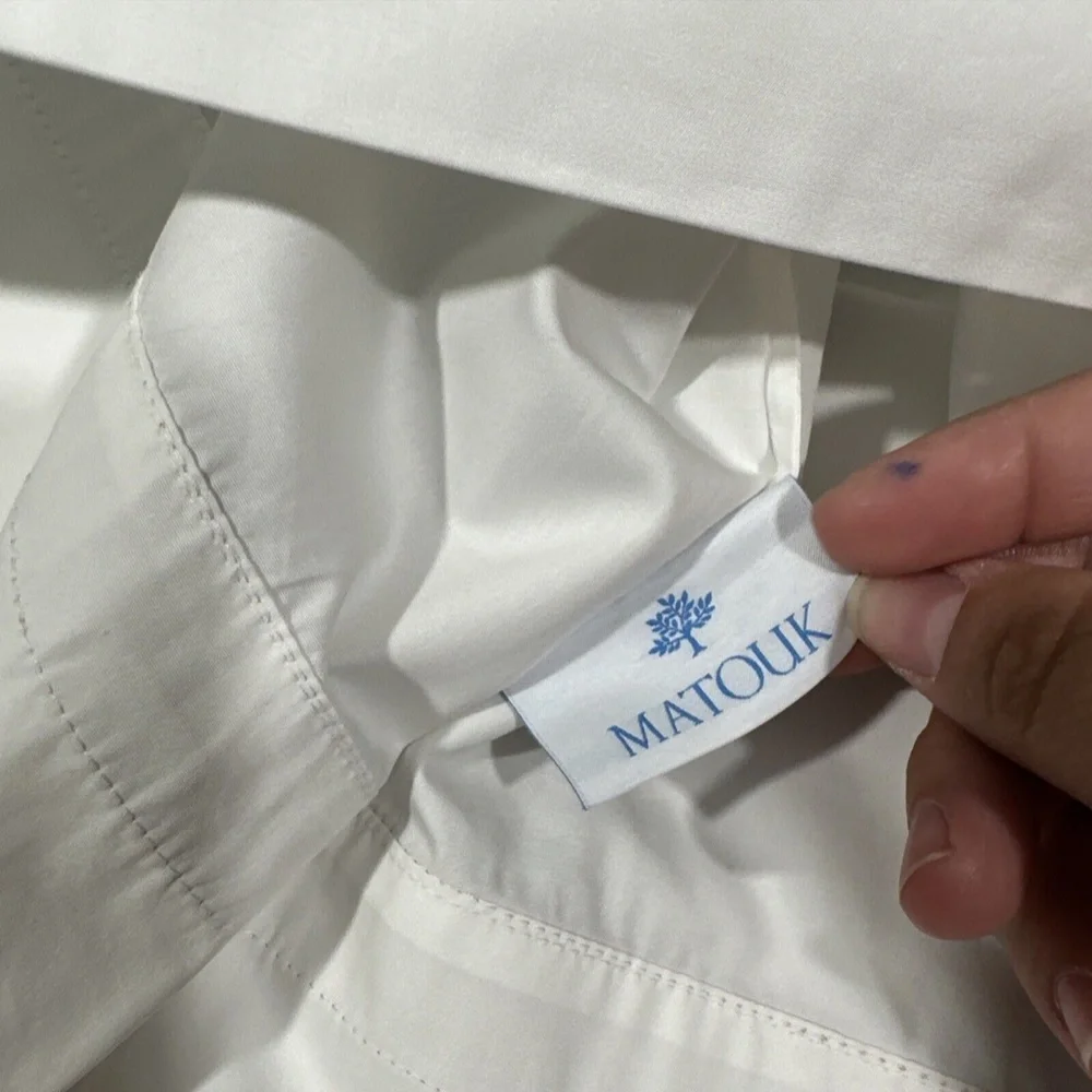 NIB $95 Matouk [ 1 Standard Pillowcase ] Lowell‎ 600 TC in Khaki White